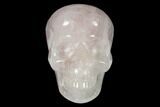 Realistic, Polished Brazilian Rose Quartz Crystal Skull #151067-1